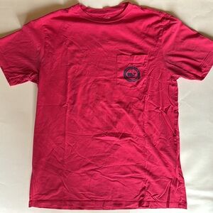 Vineyard Vines Mens Red Logo Short Sleeve Shirt